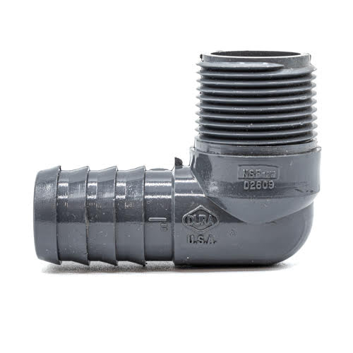 1" Grey PVC Combination 90 Degree Elbow Side
