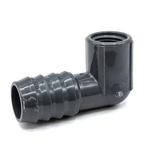 1" x 1/2" Grey PVC Combination 90 Degrees Elbow Top