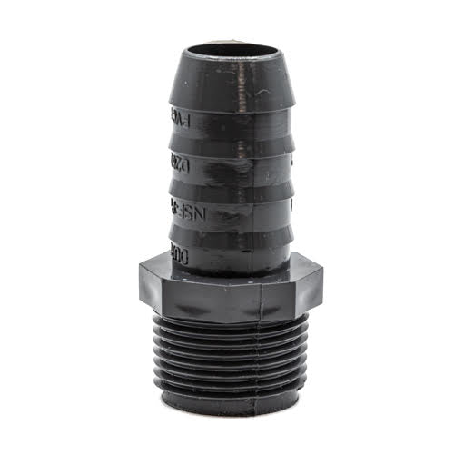 3/4" Grey Insert PVC Male Adapter Front