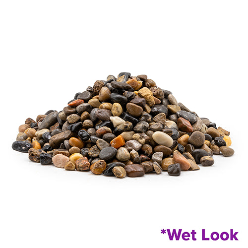 12MM Round Washed Gravel Front View Wet Look