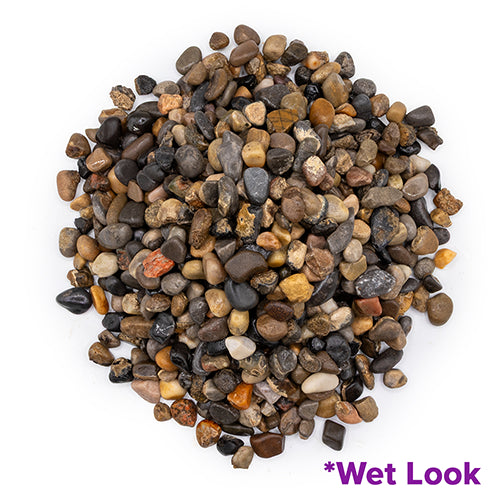 12MM Round Washed Gravel Top View Wet Look