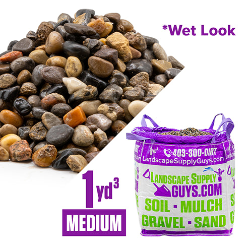 12MM Round Washed Gravel 1 Yard Bag Wet Look
