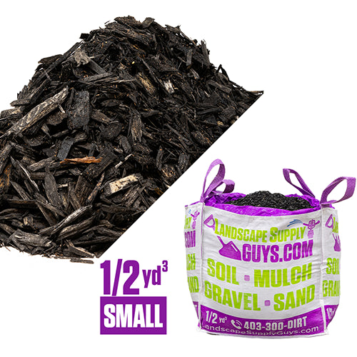 Black mulch 1/2 yard bag ready for delivery in Calgary
