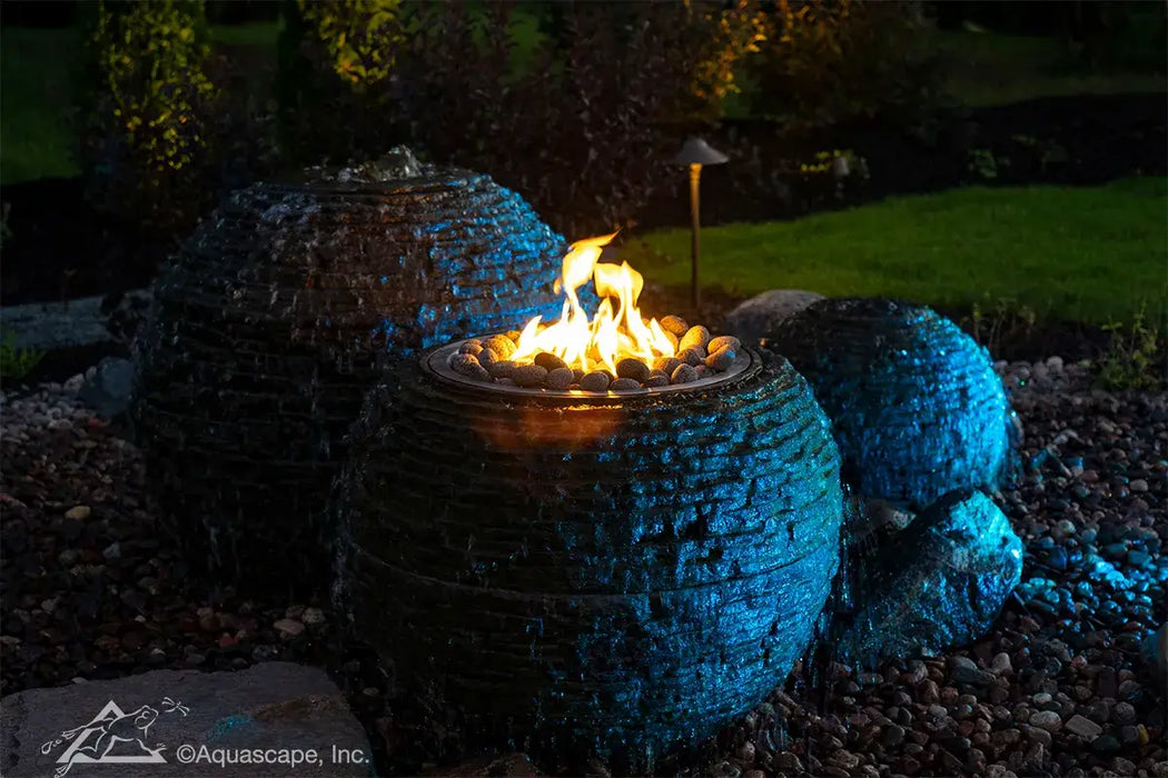 Fire and Water Stacked Slate Sphere