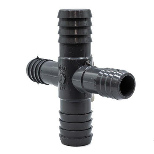 1" x 1" x 3/4" x 3/4" Reducing Cross Insert Side
