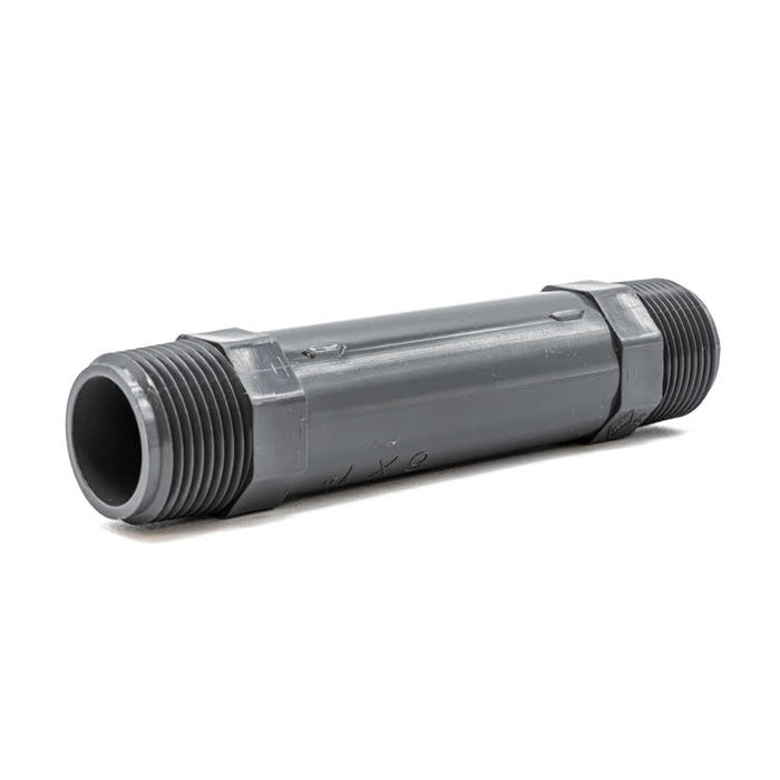 1" x 6" Grey PVC Pipe Nipple Side