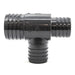 2" x 1-1/2" x 1-1/2" Grey PVC Reducing Tee Front