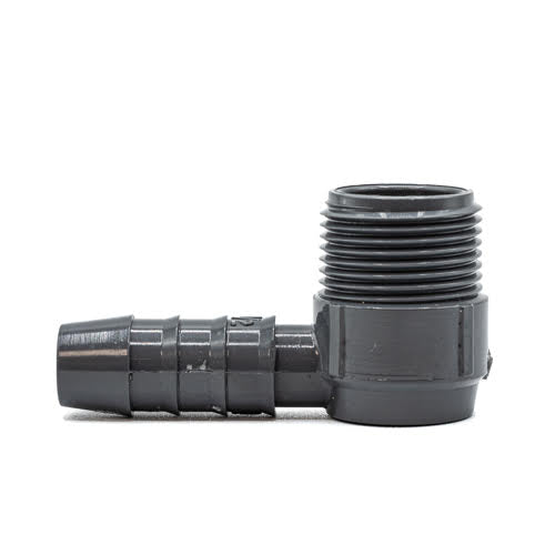 1/2" x 3/4" Grey PVC Combination 90 Degrees Elbow Side