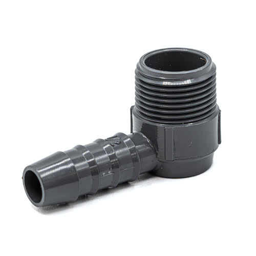 1/2" x 3/4" Grey PVC Combination 90 Degrees Elbow Top