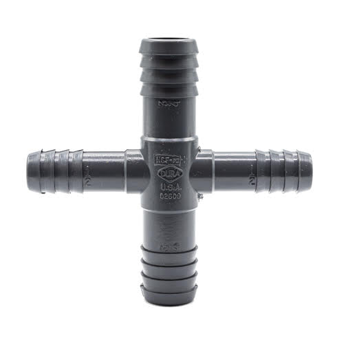 3/4"x3/4"x1/2"x1/2" PVC Reducing Cross Front