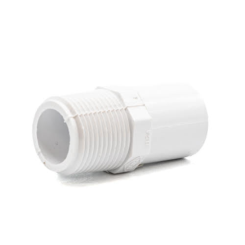 3/4" White PVC Male Fitting Adapter