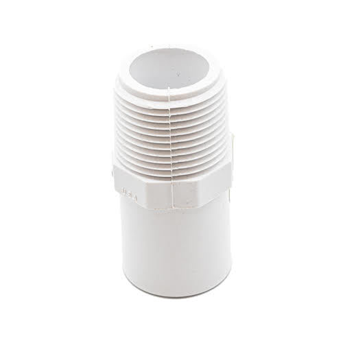 3/4" White PVC Male Fitting Adapter