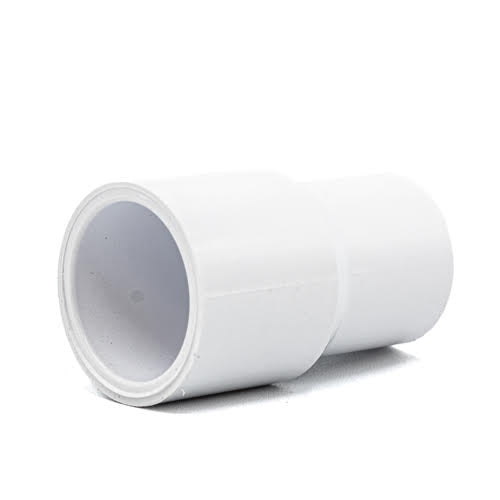 3/4" x 1/2" White PVC Reducing Coupling Slip