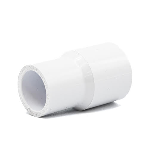 3/4" x 1/2" White PVC Reducing Coupling Slip