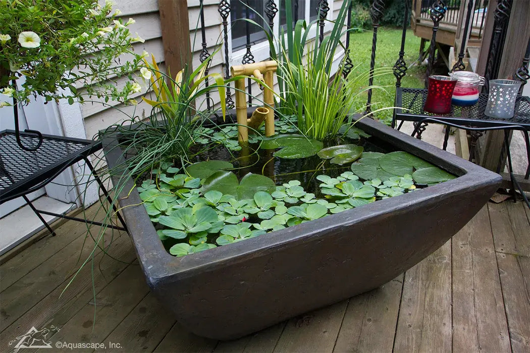 Textured Gray Slate Patio Pond 